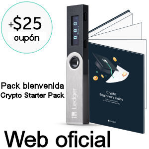Hardware Wallet Pack de bienvenida Ledger Nano S starter pack incluye cupón 25 dolares para comprar criptomonedas